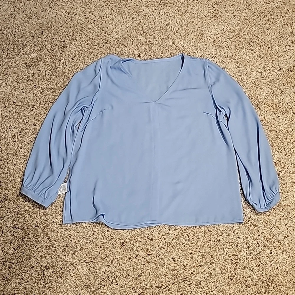 J. Crew blue blouse sz M - Picture 10 of 11